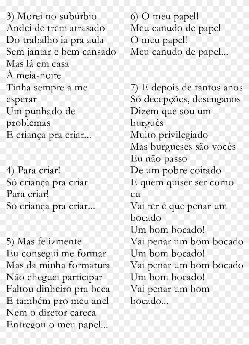 Letra Da Música Intitulada " O Pequeno Burguês " , - La Casa De Papel Lyrics Clipart #2075427