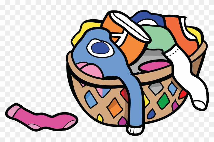 Dirty House Cliparts - Dirty Clothes Basket Cartoon - Png Download