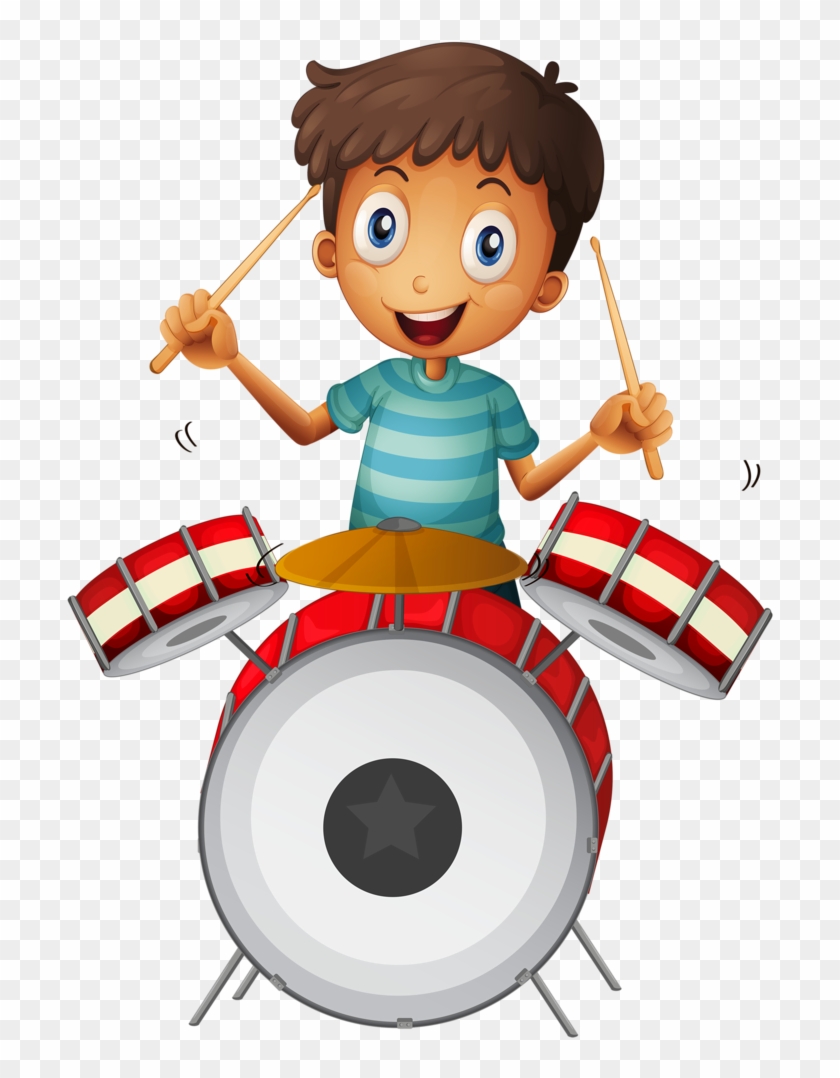 Dança * Música - Boy Drumming Clipart - Png Download