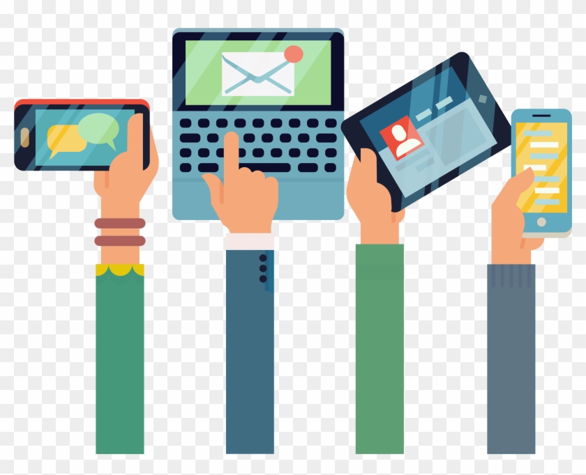 Personas Con Dispositivos Moviles Clipart #2078412