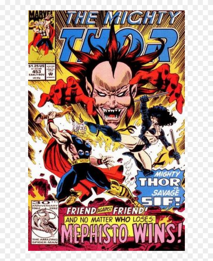 Купете Comics 1992-11 The Mighty Thor - Thor Mephisto Clipart