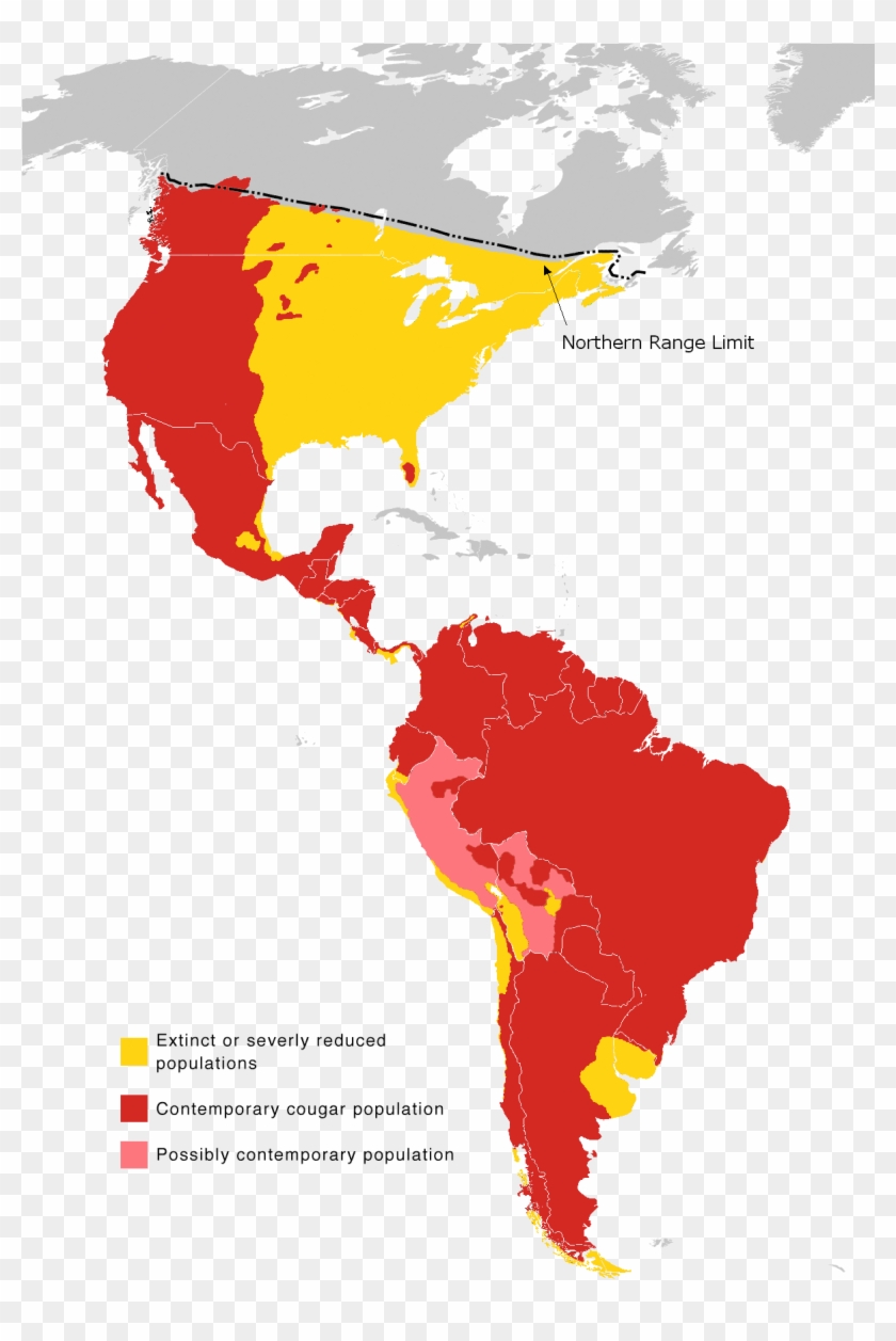 Cougar Range Map 2010 - Distribuição Geografica Puma Concolor Clipart #2079919