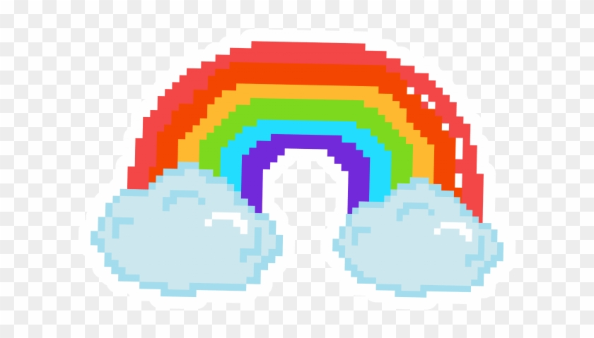 Pixel Art Rainbow Stickers - Pixel Art Rainbow Clipart