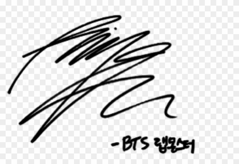 Bts Rap Monster Kpop Bangtanboys Bighit Parkjimin Signature - Rap Monster Signature Png Clipart
