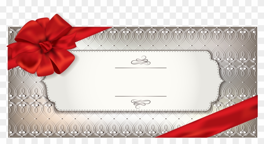 Label With Red Bow Template Png Clipart Image - Rose Transparent Png