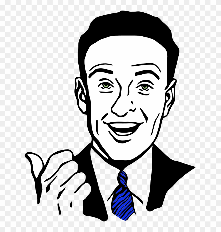 Smiling Man Face Drawing Clipart #2081070