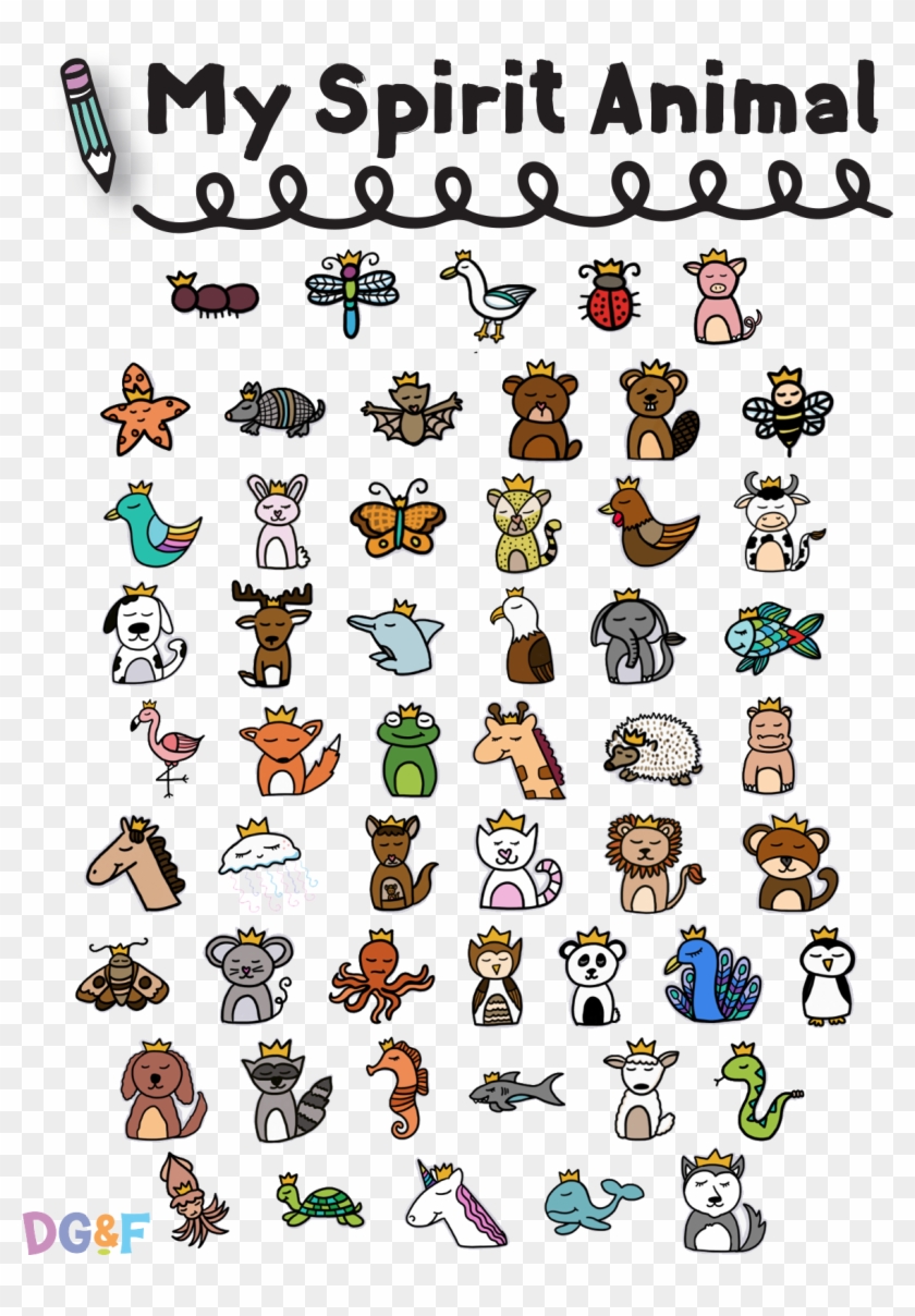 My Spirit Animals Inspiration Cards These Daily Inspiration - Cartoon Clipart #2081137