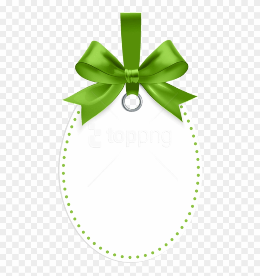 Free Png Label With Green Bow Template Png Png Images - Circle Clipart