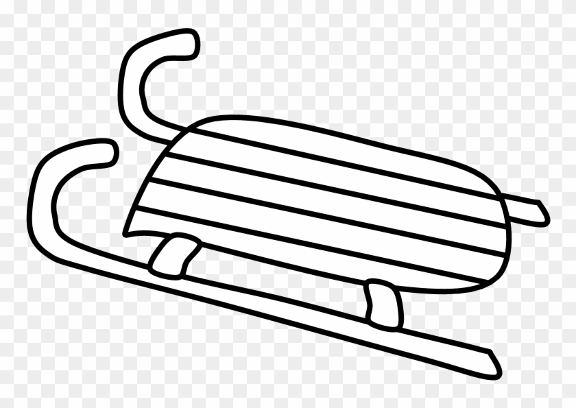 Sled, Black And White, Png - Line Art Clipart