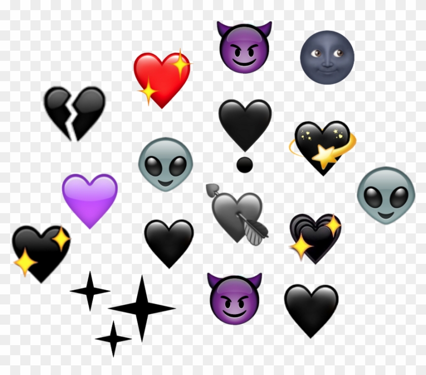Snapchat Emoji Black Heart Crown Overlay Www Picturesboss - Heart Clipart