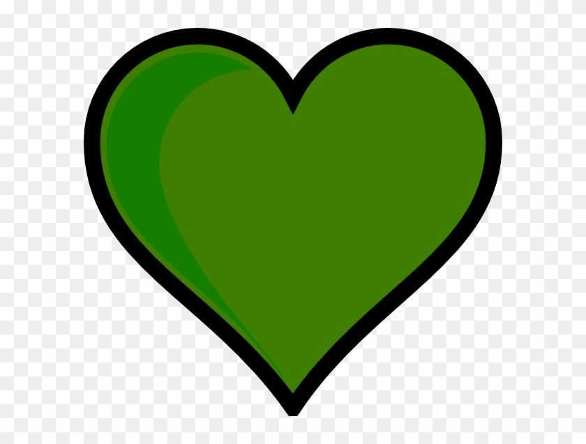 Green Heart Clip Art - Valentine Heart Outline - Png Download