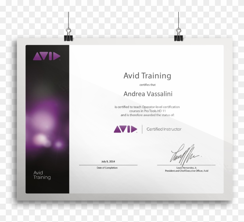 Operator Level Pro Tools Hd11 Instructor - Avid Pro Tools Operator Ppst Certificate Clipart