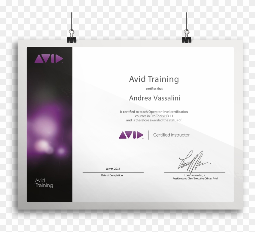 Operator Level Pro Tools Hd11 Instructor - Avid Pro Tools Operator Ppst Certificate Clipart #2085535