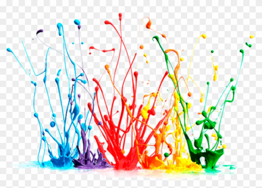 #paint #splash #colors #colours #colorful #rainbow - Gotas De Pintura Png Clipart