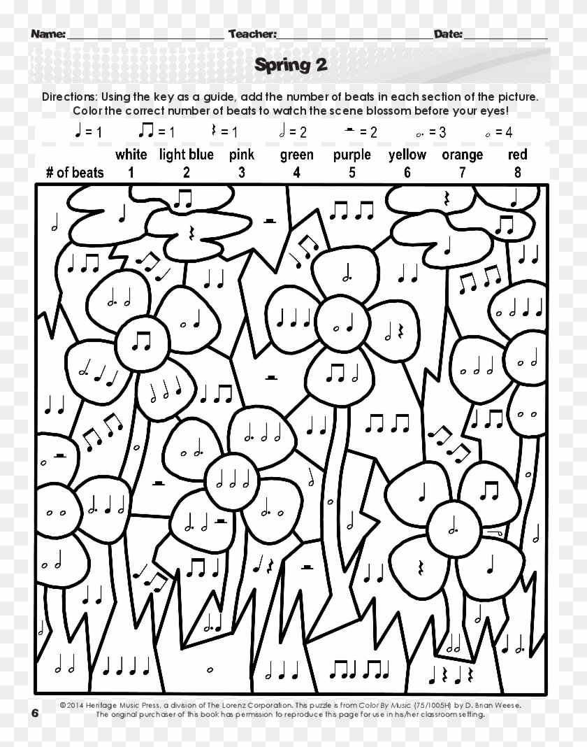 Click To Expand Color By Music Thumbnail - Color By Music Spring Clipart