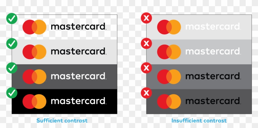 Images Of Sufficient And Insufficient Background Colors - Mastercard Brand Guidelines Clipart