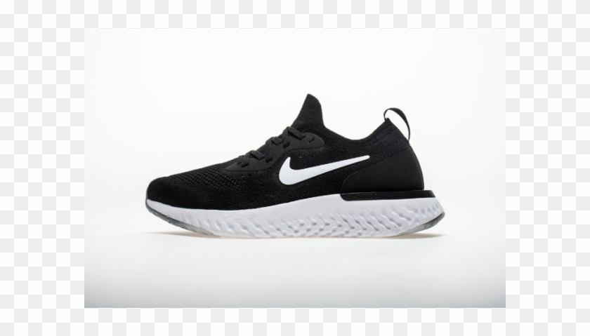 Aq0067-001 Nike Epic React Flyknit Black With White - Nike Free Clipart