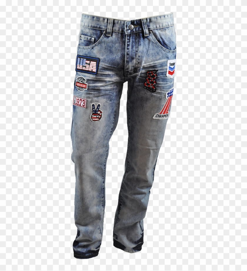 Men's Racing Patch Jean - Pocket Clipart #2089342
