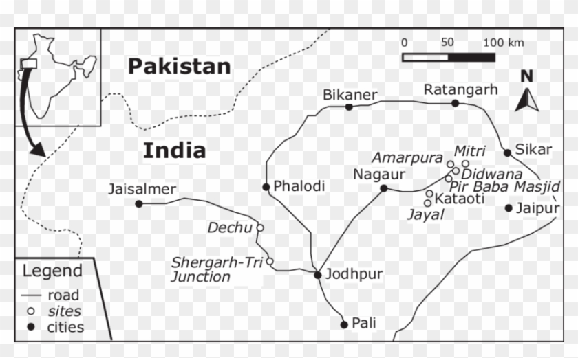 Map Showing The Location Of The Study Sites In The - Map Clipart #2089486
