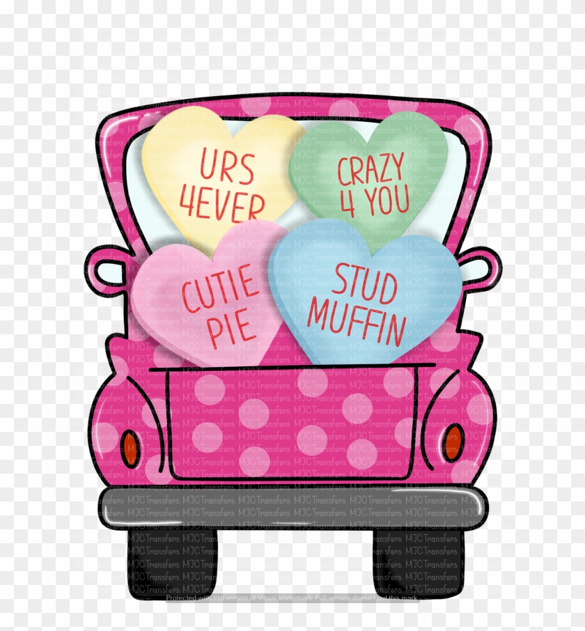 Valentines Truck With Candy Hearts Mjctransfers Clipart #2089751