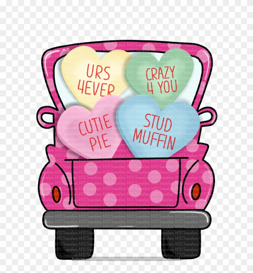 Valentines Truck With Candy Hearts Mjctransfers Clipart #2089751