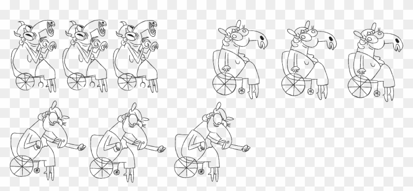 Different Positions Of The "cartoon" Animation - Sketch Clipart