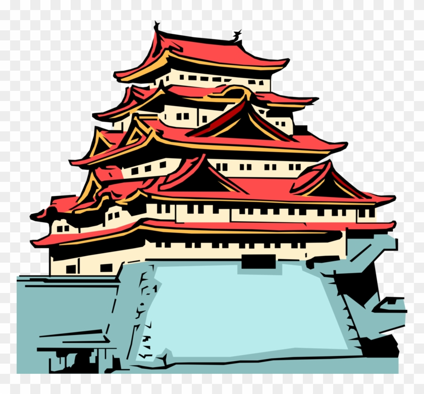 Vector Illustration Of Buddhist Temple, Japan - Tempio Giapponese Png Clipart #2091378