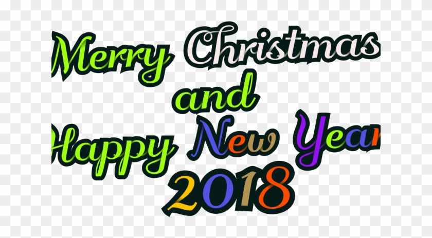 Merry Christmas Text Clipart Happy New Year 2018 Png Transparent Png