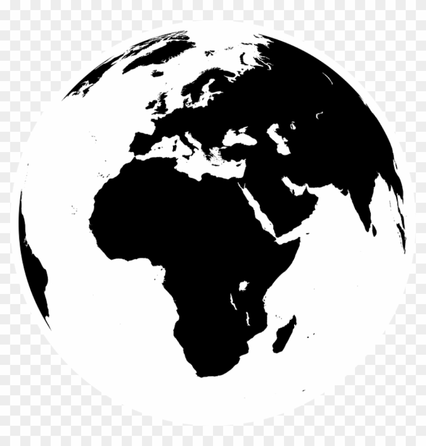 Globe Black And White Png - World Globe Black And White Clipart #2093609