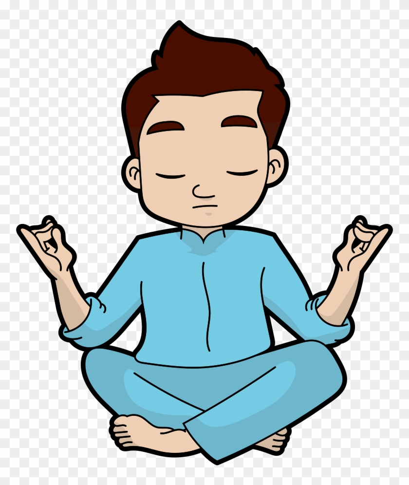 Cartoon Yoga Expert Man - Yoga Cartoon Clipart