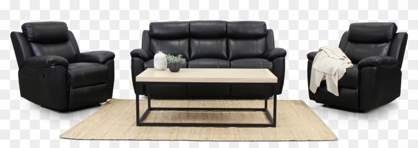Bella Black Leather Sofa Suite Clipart
