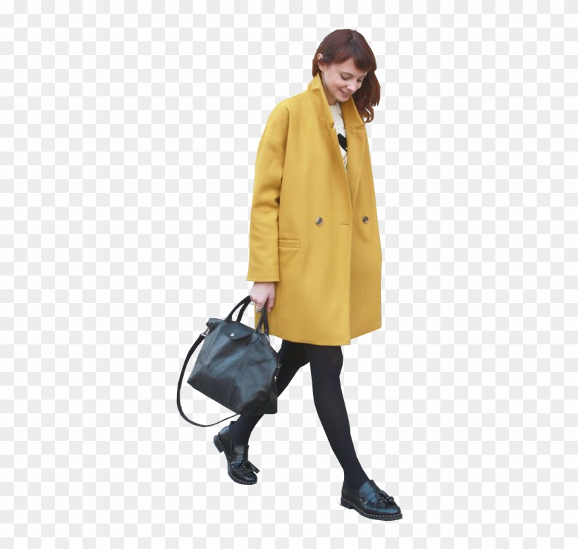 Cutout Women Yellow Coat - Coat Clipart