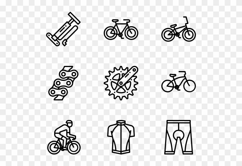 Bicycle - Line Art Clipart #2094905
