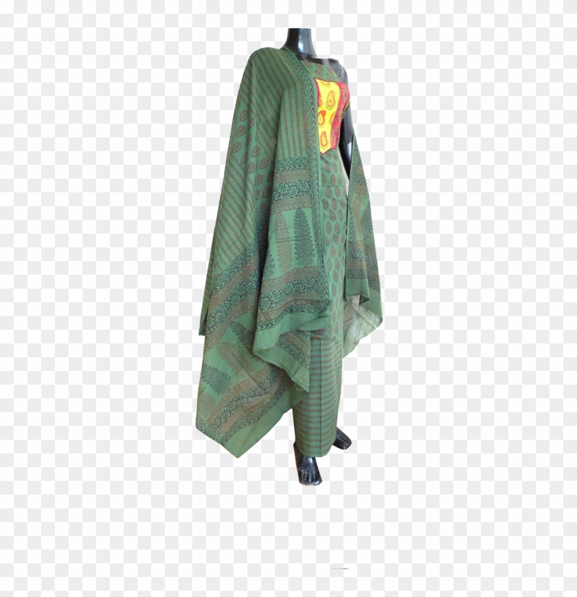 Chanderi Blockprint Salwar Suit Dark - Silk Clipart #2095028