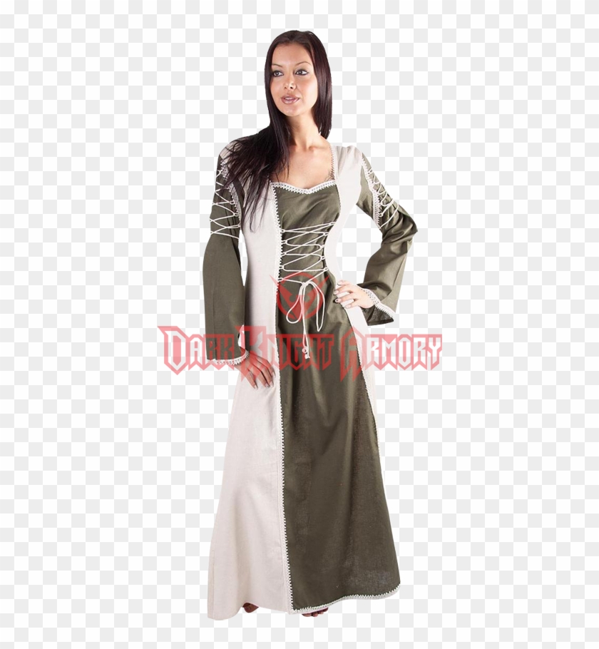 Ladies Layered Medieval Dress - Transparent Medieval Woman Png Clipart