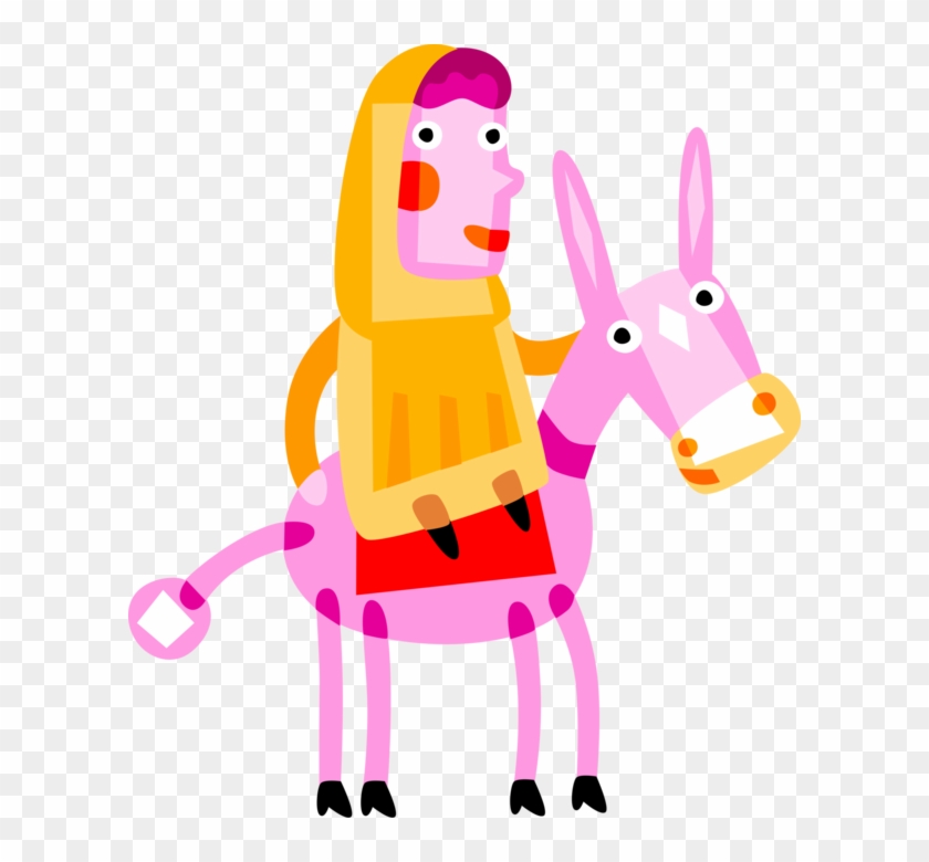 Vector Illustration Of Virgin Mary, Mother Of Jesus - Cartoon Clipart #2095174