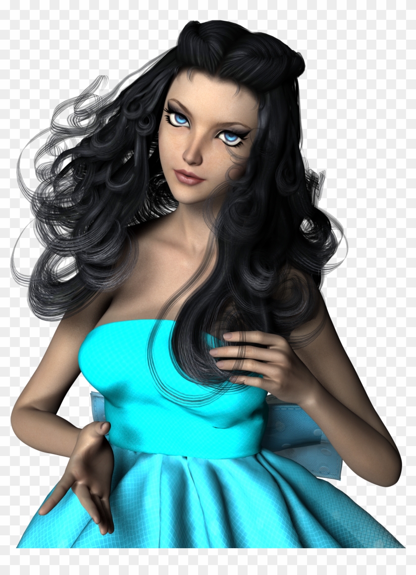 Woman Girl Dress Fashion Blue 981665 - Girl Clipart #2095721