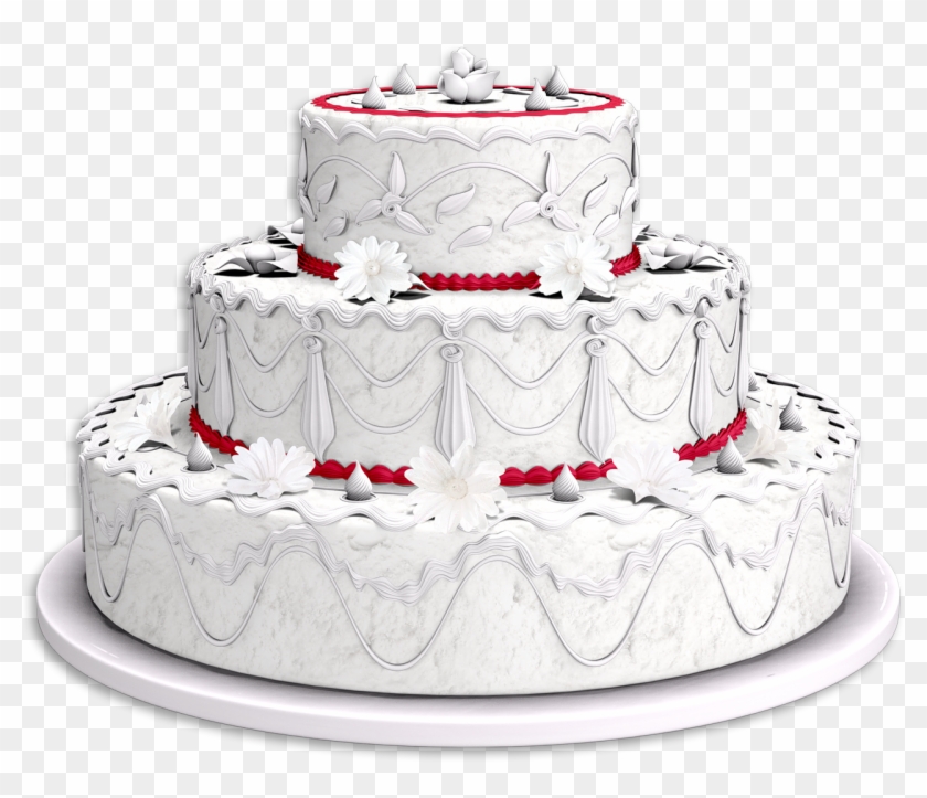 Wedding Cake Png - Днем Рождения Букет И Торт Clipart #2095914