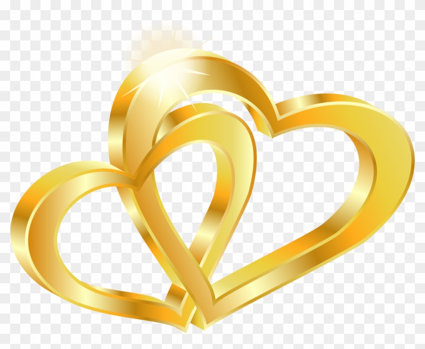 Free Double Heart Wedding Png - Happy Wedding Anniversary Background Clipart