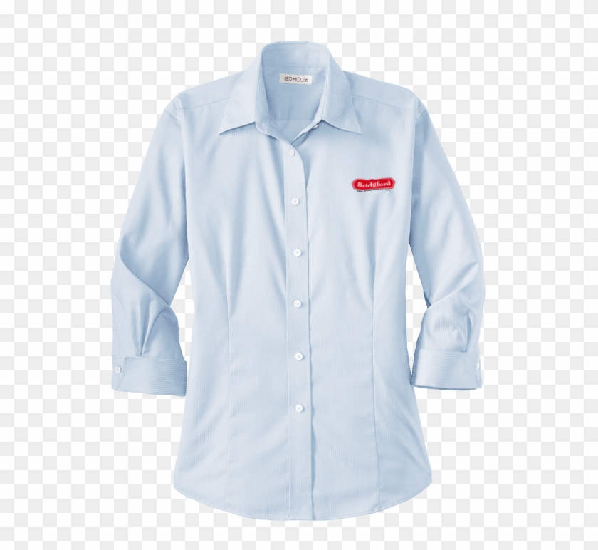 Red House Ladies 3 4 Sleeve Dobby Non Iron Button Down - Bata Esd Cuello Mao Clipart #2096425