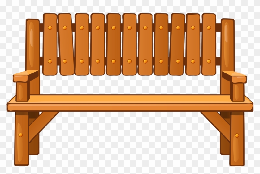Wooden Clipart Bench - Wooden Furniture Clipart - Png Download
