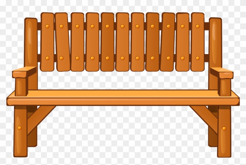 Wooden Clipart Bench - Wooden Furniture Clipart - Png Download #2096544