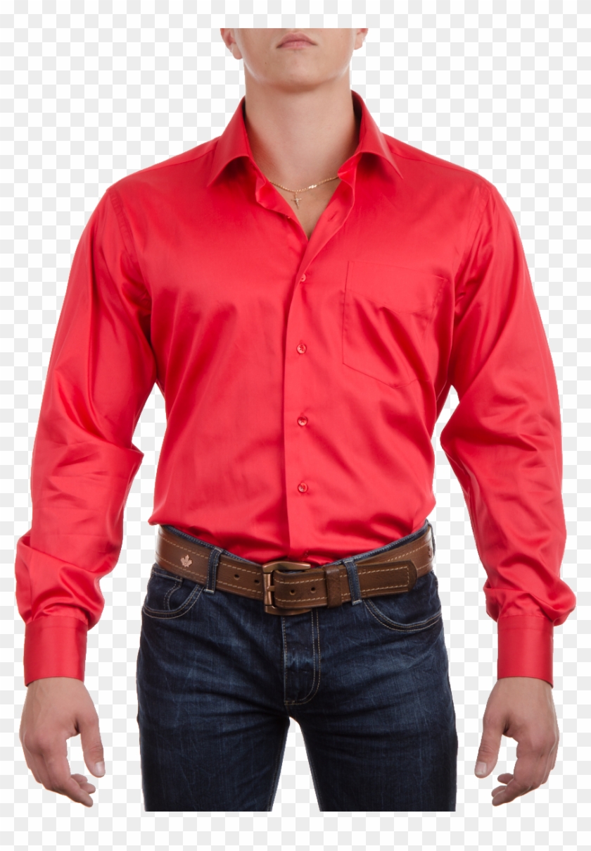 Red Dress Shirt Png Image - Red Dress Shirt With Jeans Clipart
