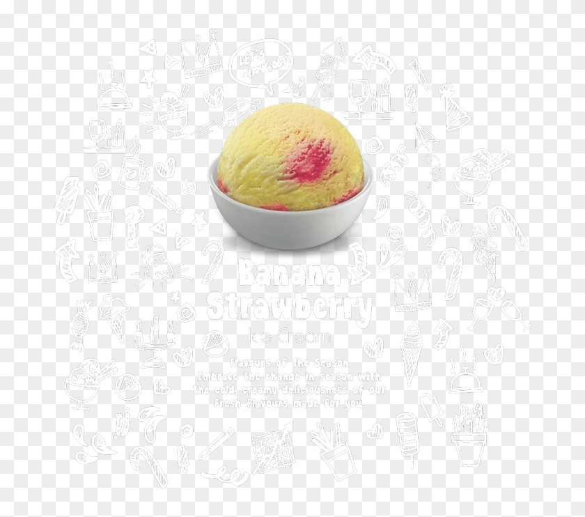 Vadilal Banana Strawberry Home Page Sketch - Gelato Clipart