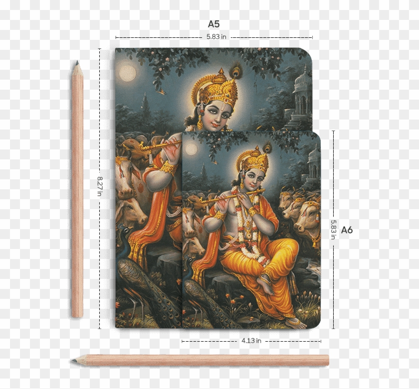 Dailyobjects Indian Mythology Krishna Cows A5 Notebook - Lord Krishna Clipart #210125