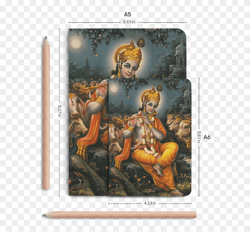 Dailyobjects Indian Mythology Krishna Cows A5 Notebook - Lord Krishna Clipart