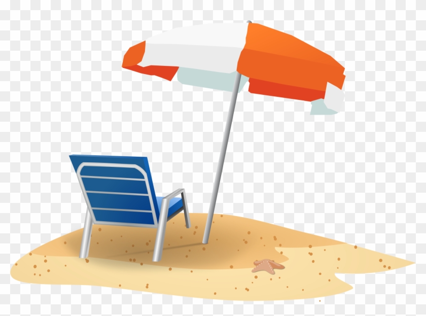 Beach, Umbrella Free Images On - Beach Chair And Umbrella Clipart - Png Download