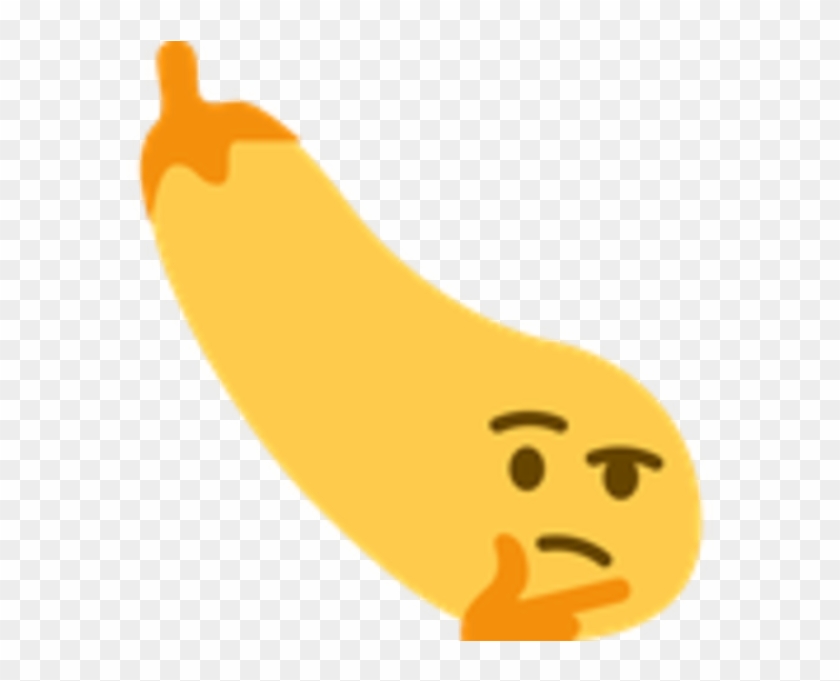 Eggplant Thinking Emoji - Funny Thinking Emoji Clipart