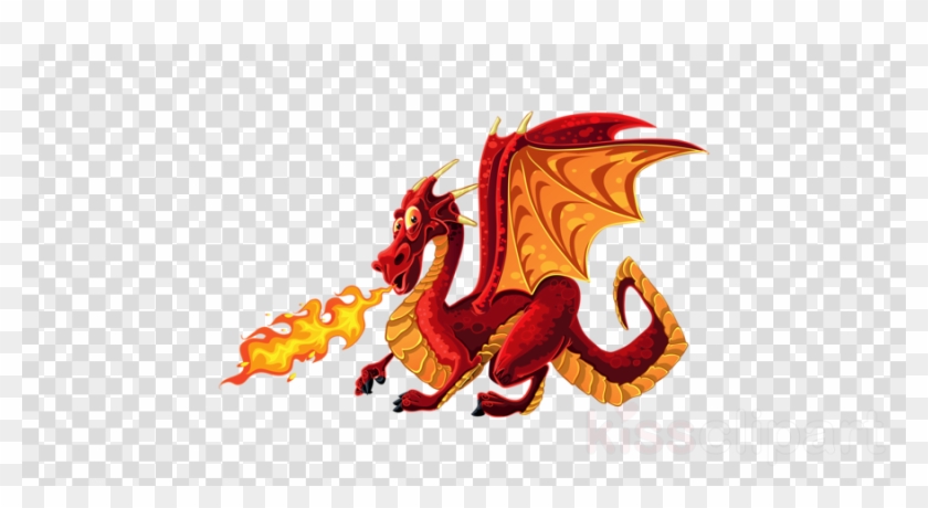 Download Dragon Fire Vector Clipart Stock Photography - Red Fire Breathing Dragon - Png Download