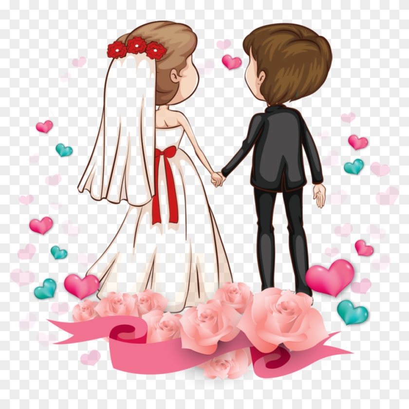 Wedding Couple Clipart Free Download - Wedding Couple Cartoon Png Transparent Png #212437